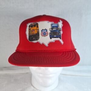 Vintage Union Pacific Full Foam Rope Trucker Hat Dead Stock Transplantation Red